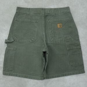 Vintage Y2K Carhartt B25 MOS Moss Green Carpenter Short Workwear 31x8.15